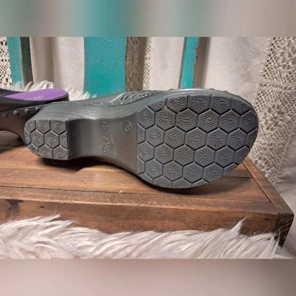 Dansko Gray Cutout Clogs - Picture 11 of 11